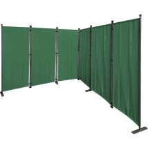Quick-star - Paravent 340 x 165 cm Séparateur de tissu Jardin en 6 parties pliable Balcon Écran de confidentialité partition Vert