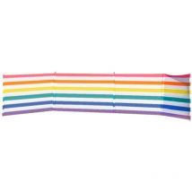 Marbueno - Paravent 5 Poteaux Acier Polyester Rayures Couleurs 480X80 cm Plage, Piscine, Jardin