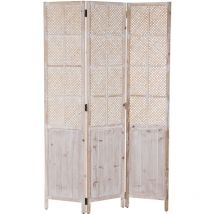 Fijalo - Paravent Bois Blanc Décapé 117X2X180 Cm. Sapin