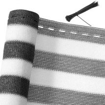 Brise vue balcon Tissu hdpe Pare-soleil brise-vue jardin Protection uv vent Résistant aux intempéries Gris - blanc 1x10 m