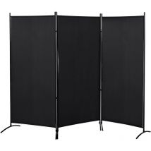 MH - Paravent brise-vue séparateur de pièce cindy noir
