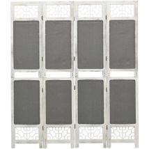 Paravent, Cloison de séparation 4 panneaux Gris 140x165 cm Tissu FR492663 Maison Chic