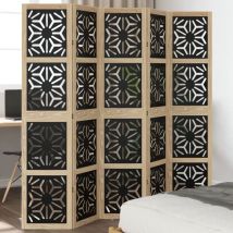 Maisonchic - Paravent, Cloison de séparation 5 panneaux marron noir paulownia massif FR873404 Maison Chic