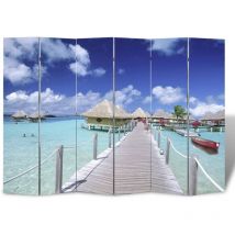 Bonnevie - Paravent Cloison de séparation pliable - Séparateur de Jardin 217x170 cm Plage BV288970