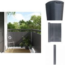 Paravent de balcon anthracite 500x80 cm résine tressée - Paravent De Balcon - Écran De Balcon - Clôture Décorative - Intimité Jardin - Protection