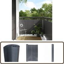 Paravent de balcon anthracite 600x80 cm résine tressée - Paravent De Balcon - Écran De Balcon - Intimité Jardin - Cloture Decorative - Protection