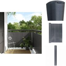 Paravent de balcon anthracite 600x80 cm résine tressée - Paravent De Balcon - Écran De Balcon - Intimité Jardin - Cloture Decorative - Protection