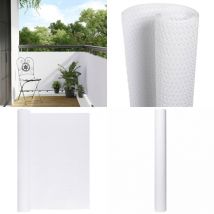 Paravent de balcon blanc 300x100 cm résine tressée - Paravent De Balcon - Écran De Balcon - Intimité Jardin - Clôture Decorative - Décoration