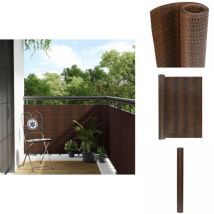 Paravent de balcon brun et noir 500x90 cm résine tressée - Pare-vue Balcon - Clôture Jardin - Écran Intimité - Décoration Extérieur - Brise Vue