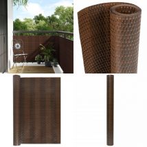 Paravent de balcon brun et noir 500x90 cm résine tressée - Pare-vue Balcon - Clôture Jardin - Écran Intimité - Décoration Extérieur - Brise Vue