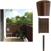 Paravent de balcon brun et noir 600x100 cm résine tressé - Pare-vue Balcon - Clôture Jardin - Écran Intimité - Décoration Extérieur - Brise Vue