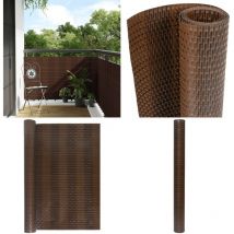 Paravent de balcon brun et noir 600x100 cm résine tressé - Pare-vue Balcon - Clôture Jardin - Écran Intimité - Décoration Extérieur - Brise Vue