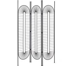 Beliani - Paravent Décoratif à 3 Panneaux avec Cadre en Métal Noir Noale
