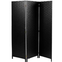 Vacchetti - Paravent papier 3 panneaux noir 40x175 cm