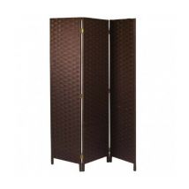Vacchetti - Paravent en polyester 3 panneaux noyer 40x175 cm