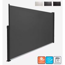 Elios Parasols - Paravent extérieur 160x300 rétractable brise-vue balcon Hyde l - Gris foncé