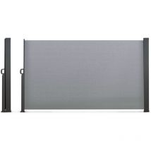 Idmarket - Paravent extérieur rétractable 180 x 400 cm gris clair store latéral
