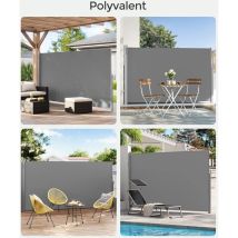 Paravent extérieur 200 x 400 cm (h x l), Store latéral pour Balcon et terrasse, Pare-Soleil, Brise-Vue Protection Vie privée, Protection Solaire,