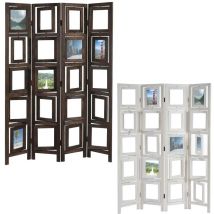 HW - Paravent galerie de photographies ii, cloison de séparation, marron, 160x125cm