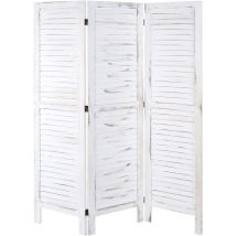 Hegele - Paravent HHG-519, cloison de séparation, pare-vue, brise-vue, style shabby chic, 170x120cm, blanc