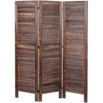 Hegele - Paravent HHG-519, Trennwand Sichtschutz Raumteiler, Shabby-Look 170x120cm braun