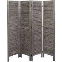 Paravent HHG-523, Cloison de séparation visuelle Séparation de pièce, look shabby 170x162cm, gris-brun