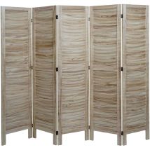 Paravent HHG-527, Cloison de séparation visuelle Séparation de pièce, look shabby 170x200cm, marron-clair