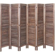 Hegele - Paravent HHG-531, cloison de séparation, pare-vue, brise-vue, style shabby chic, 170x240cm, marron