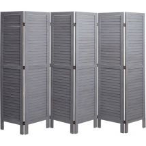 Hegele - Paravent HHG-531, cloison de séparation, style shabby vintage, 170x240 cm, gris foncé