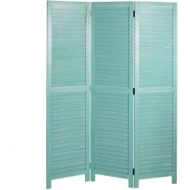 Nunca usado] Paravent HHG-634, biombo separador de ambientes, aspecto shabby vintage, 170x120cm, verde