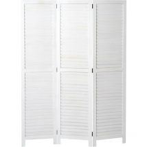 [JAMAIS UTILISÉ] Paravent HHG-634, cloison de séparation, style shabby vintage, 170x120 cm, blanc