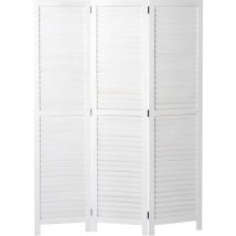 Hegele - Paravent HHG-634, cloison de séparation, style shabby vintage, 170x120 cm, blanc