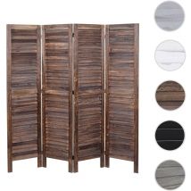 Paravent HW C-G30 - Cloison de séparation visuelle Séparation de pièce - look shabby 170x162cm - gris-brun