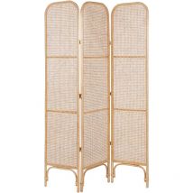 Beliani - Paravent Moderne Décoratif avec 3 Panneaux Pliants en Rotin Naturel Potenza