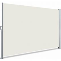 Paravent rétractable avec housse protection 180x300cm - Beige - Store latéral Brise vue