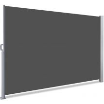 Paravent rétractable avec housse protection 140x300cm - Gris - Store latéral Brise vue