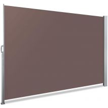 Vounot - Paravent rétractable avec housse protection 160x300cm - Marron - Store latéral Brise vue