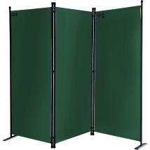 Quick-star - Paravento da Giardino 170 x 165 cm 3 parti pieghevole Divisorio in Tessuto Protezione della Privacy Verde
