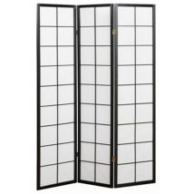 Pegane - Paravento giapponese in maiolica nera e carta di riso - 3 pannelli - Dim: h 178,6cm