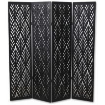 Paravento in legno composito colore negro di 4 pannelli