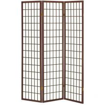 Paravento Separè 3 Pannelli 130,5x178cm in Legno Tosini Noce