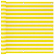 Tende da sole,Paravento,Separè Divisor da Balcone Giallo e Bianco 90x500 cm in hdpe -MN88903