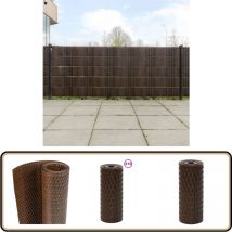 Paravents de balcon 10pcs marron et noir 255x19cm résine tressé - Pare-vue Balcon - Clôture Jardin - Écran Intimité - Décoration Extérieur - Brise Vue