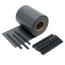 Strisce Frangivista in pvc 35mx19 cm antracite 650g/m² con 20 clip Frangivento da recinzione - Wiltec
