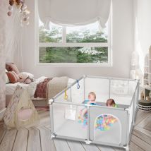 Vinteky - Parc Bébé Parc De Jeux Bébé Démontable Lavable Centre d'activités pour Enfants Grand Parc Adapté Intérieur Extérieur avec Grille de