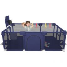 Haloyo - Parc bébé, barrière de sécurité, clôture pour enfants, jouet de jardin central, 180x120x66cm, bleu marine