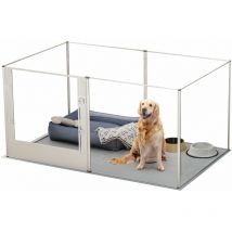 Bingo Paw - Parc Chien Intérieur Grande Taille Enclos Grand Chien en Acrylique Hauteur 80cm - Caisse de Mise Bas pour Grands Chiens Chat Lapin