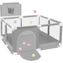 Parc d'enfant cloture de jeu 128 x 66cm gris noel
