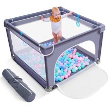 Parc Bébé 90x90cm – Clôture De Jeu Avec Mesh Respirant – Tissu Oxford 150d Indéchirable – Sécurisé Et Facile À Assembler – Maerex