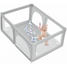 Parc d'enfant cloture de jeu,Parc Bebe Haloyo Barrière de Sécurité Portail Parc,avec mesh respirantet base antidérapante,Avec 50 boules